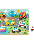 2Kids Toys Shape Puzzles jucărie interactivă cu piese care se pot insera Traffic 12m+ 8 buc