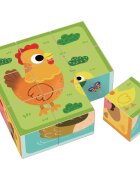 2Kids Toys Wooden Blocks Farm cuburi din lemn 12 m+ 9 buc