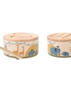 2Kids Toys Wooden Drum Safari jucărie muzicală 18m+ 1 buc