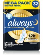 Always Ultra Secure Night Extra Size 5 absorbante pentru noapte 32 buc