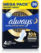 Always Ultra Secure Night Size 4 absorbante pentru noapte 36 buc