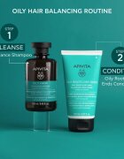 Apivita Oily Hair Oil Balance Shampoo sampon pentru curatarea profunda a scalpului seboreic pentru intarire si stralucire 250 ml