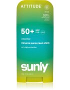 Attitude Sunly Mineral Sunscreen Stick SPF 50+ crema de fata cu minerale pentru protectie stick fără parfum 60 g