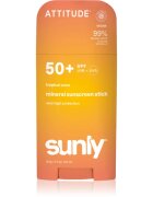 Attitude Sunly Tropical Coco crema de fata cu minerale pentru protectie stick SPF 50+ 60 g