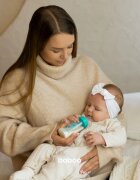 Baboo Anti-colic Glass Feeding Bottle Narrow Neck biberon de sticlă 3m+ 1 buc