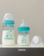 Baboo Anti-colic Glass Feeding Bottle Wide Neck biberon de sticlă 3m+ 1 buc