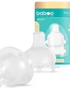 Baboo Premium Silicone Teat Medium Flow tetină pentru biberon 3m+ 2 buc