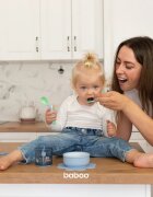 Baboo Silicone Bowl bol din silicon cu ventuză Blue Haze 6m+ 1 buc