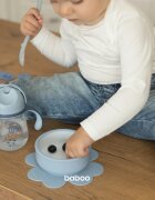 Baboo Silicone Bowl bol din silicon cu ventuză Blue Haze 6m+ 1 buc