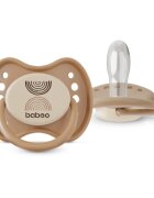 Baboo Soothers Silicone Symmetrical with Case suzetă Au Naturale 0-6 m 2 buc