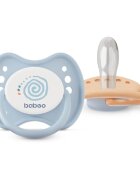 Baboo Soothers Silicone Symmetrical with Case suzetă Blue Haze 6-12 m 2 buc