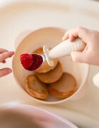 BabyOno Be Active Stainless Steel Spoon and Fork tacâmuri pentru copii Beige 12m+ 2 buc