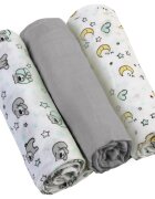 BabyOno Diaper Super Soft scutece textile Grey 70 × 70 cm 3 buc