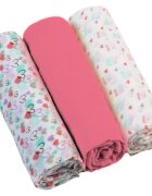 BabyOno Diaper Super Soft scutece textile Pink 70 × 70 cm 3 buc