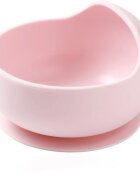 BabyOno Siilicone Plate 6m+ bol din silicon cu ventuză 6 m+ Pink 1 buc
