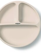 BabyOno Siilicone Plate 6m+ farfurie compartimentată cu ventuză Beige 1 buc