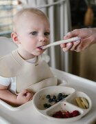 BabyOno Siilicone Plate 6m+ farfurie compartimentată cu ventuză Beige 1 buc