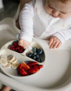 BabyOno Siilicone Plate 6m+ farfurie compartimentată cu ventuză Beige 1 buc