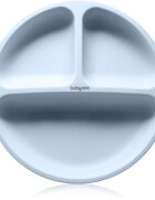 BabyOno Siilicone Plate 6m+ farfurie compartimentată cu ventuză Blue 1 buc