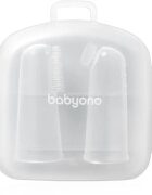 BabyOno Silicone Toothbrush periuta de dinti pentru deget pentru copii cu sac 0m+ 2 buc