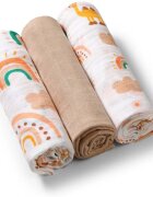 BabyOno Take Care Muslin Diapers scutece textile Beige 3 buc