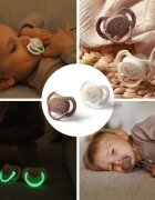 BabyOno Take Care Symmetrical Silicone Soothers suzetă Day & Night 18m+ 2 buc