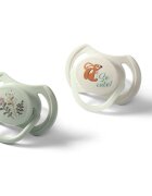 BabyOno Take Care Symmetrical Silicone Soothers suzetă Day & Night 6-18m+ 2 buc