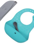 BBLÜV Pöket bavețică cu linguriță Grey/Aqua 2 buc