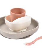 Beaba 4-Piece Silicone Dinner Set serviciu de masă pentru copii Terracotta / Gazelle 4m+ 4 buc