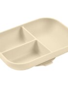 Beaba Divided Silicone Plate farfurie compartimentată cu ventuză Clay 1 buc