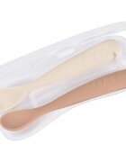 Beaba Set of 2 Ergonomic Spoons linguriță cu sac Clay Praline 4m+ 2 buc