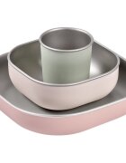 Beaba Stainless Steel Meal Set serviciu de masă pentru copii Cotton Candy 4m+