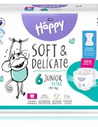 BELLA Baby Happy Soft&Delicate scutece de unică folosință cu canale Junior Extra 15+ kg 34 buc