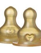 BIBS Baby Glass Bottle Rubber Nipple tetină pentru biberon Fast Flow 2 buc