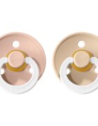 BIBS Colour Natural Rubber Size 2: 6+ months suzetă Blush Night / Vanilla Night 2 buc