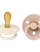 BIBS Colour Size 1: Symmetrical 0-6 months suzetă Ivory / Blush 2 buc