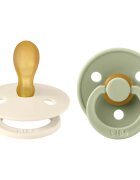 BIBS Colour Size 1: Symmetrical 0-6 months suzetă Ivory / Sage 2 buc