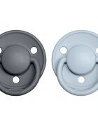 BIBS De Lux One Size suzetă Iron / BabyBlue 2 buc