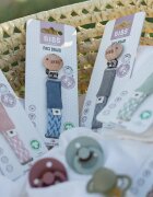BIBS Paci Braid clips pentru suzetă Petrol / Baby Blue 1 buc