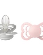 BIBS Supreme Silicone Size 2: 6+ months suzetă Haze / Blossm 2 buc