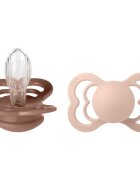 BIBS Supreme Silicone Size 2: 6+ months suzetă Woodchuck / Blush 2 buc