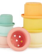 Bieco Silicone Stacking Cups Tropical Vibes cupe de stivuire 12 m+ 7 buc