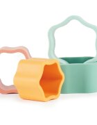 Bieco Silicone Stacking Tower Flower jucărie cu activități 12 m+ Tropical Vibes 4 buc