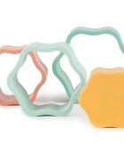 Bieco Silicone Stacking Tower Flower jucărie cu activități 12 m+ Tropical Vibes 4 buc
