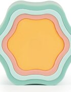Bieco Silicone Stacking Tower Flower jucărie cu activități 12 m+ Tropical Vibes 4 buc
