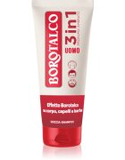 Borotalco MEN 3 in 1 Gel de duș pentru bărbați pentru față corp și păr parfum Amber 200 ml