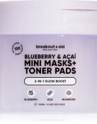 breakout + aid Mini Masks+Toner Pads Bluberry & Acai dischete de tonifiere pentru luminozitate si hidratare 100 ml