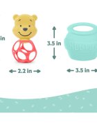 Bright Starts Hunny & Shake Winnie the Pooh jucărie pentru dentiție cu zornăitoare 2 buc