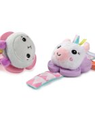 Bright Starts Wrist Pals Toy zornăitoare de ținut în mână pentru dentiție Unicorn & Llama 0 m+ 2 buc