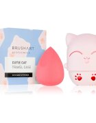 BrushArt Accessories Cutie Cat travel case with make-up sponge burete pentru aplicarea machiajului cu trusă de călătorie
